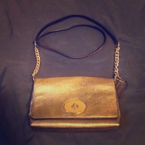 Coach Crossbody Purse - Metallic Gold